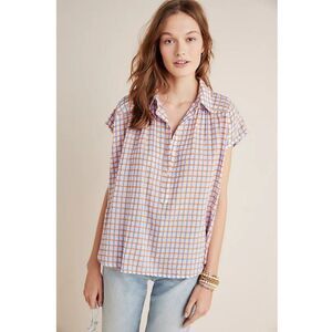 Anthropologie Multicolor Checkered Blouse